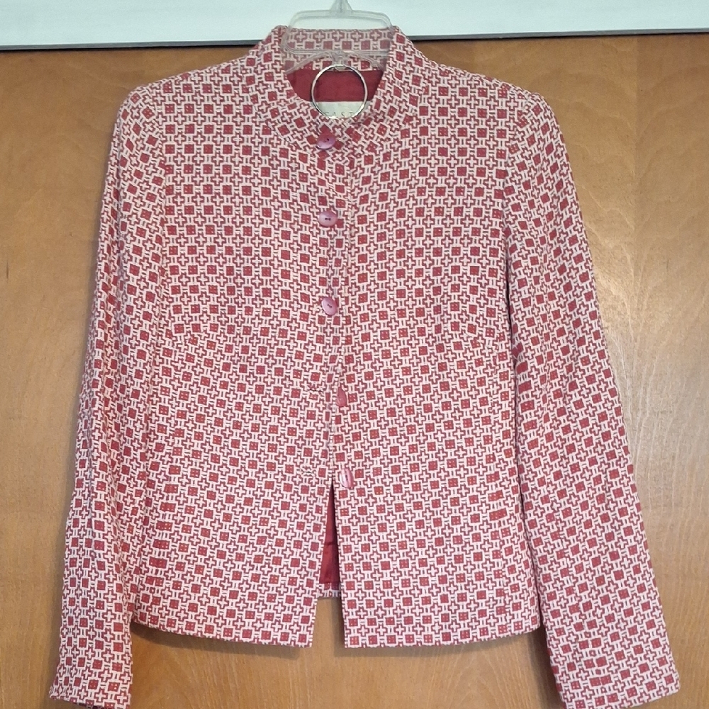 Doncaster Red and White Structured Blazer